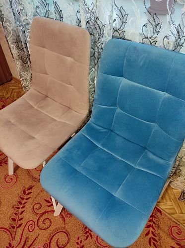 Стул на металлокаркасе Чилли К светло-серый велюр / черный каркас фото покупателя 271