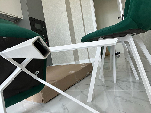 Стул на металлокаркасе Чилли синий / белый фото покупателя 818