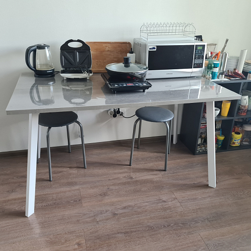 Стол Тринити Лофт 120 25 мм черный матовый / дуб делано темный фото покупателя 182