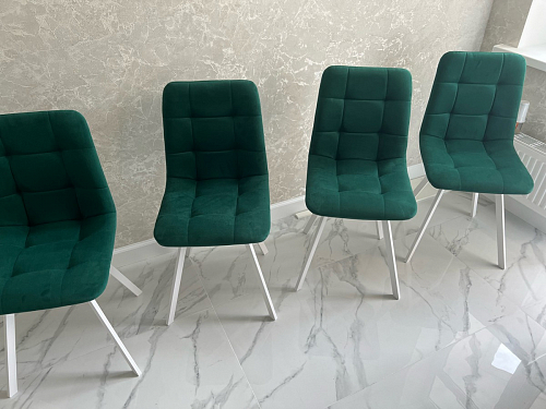 Стул на металлокаркасе Чилли синяя ткань / белый фото покупателя 819