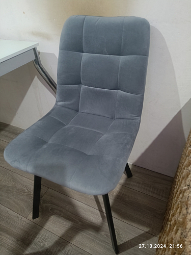 Стул на металлокаркасе Чилли К темно-серый (velutto 32) / черный фото покупателя 533