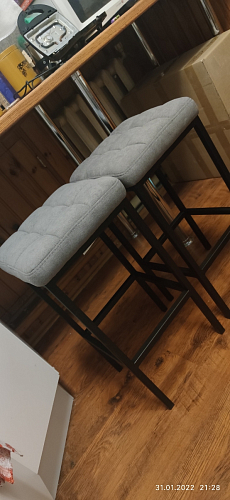 Барный стул Лофт ткань канди грей / черный матовый фото покупателя 63