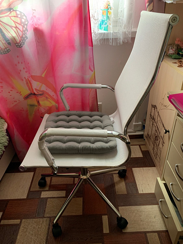 Компьютерное кресло Reus черная сетка / хром фото покупателя 52