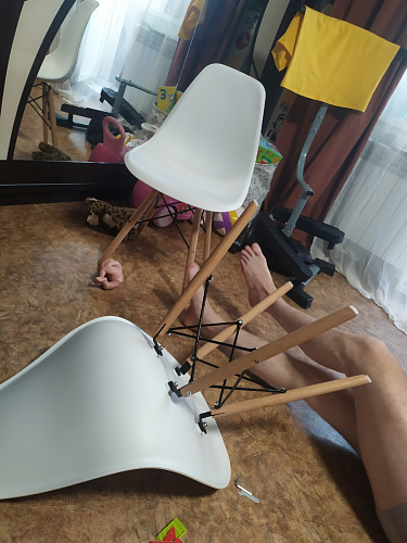 Стул Cindy Eames mod. 001 khaki / natural фото покупателя 406