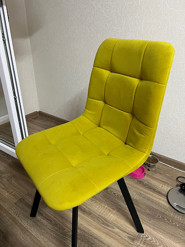 Стул на металлокаркасе Чилли синяя ткань / белый фото покупателя 612