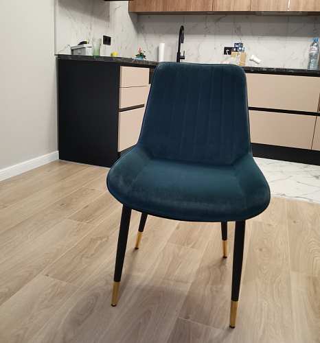 Стул на металлокаркасе Seda 1 green / gold / black фото покупателя 20