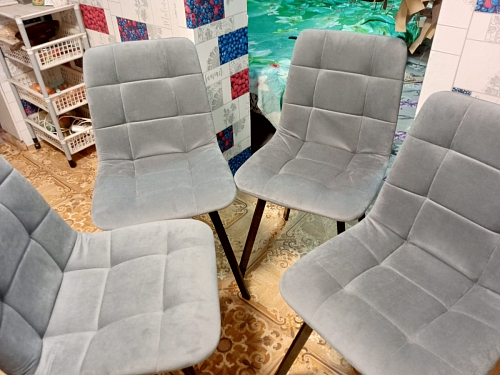 Стул на металлокаркасе Чилли К черный / зеленый фото покупателя 509