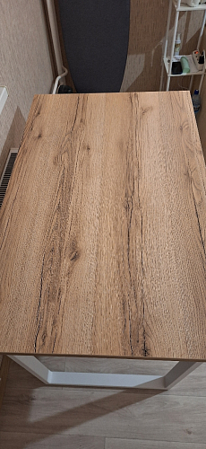 Деревянный стол Барон О 160 х 90 белая пленка шагрень / черный фото покупателя 65