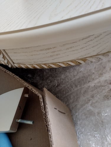 Деревянный стол Павия молочный / золото патина фото покупателя 3