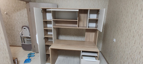 Компьютерный стол Комфорт 12.95 N дуб сонома / сатин фото покупателя 51