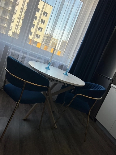 Стул на металлокаркасе Kamelia 1 dark blue / gold фото покупателя 3