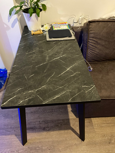 Стол Тринити Лофт 120 32 мм дуб галифакс табако / черный матовый фото покупателя 617