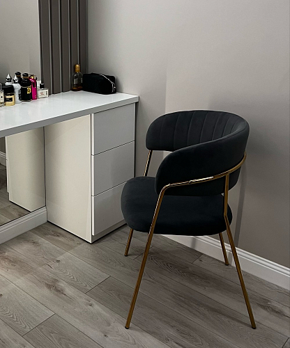 Стул на металлокаркасе Kamelia green / gold фото покупателя 1