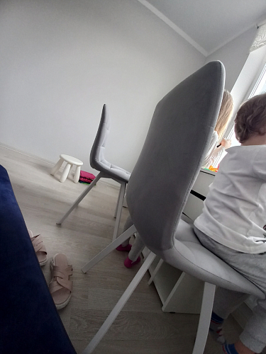 Стул на металлокаркасе Чилли синяя ткань / белый фото покупателя 1431