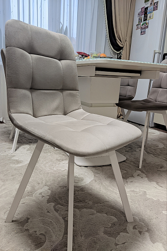 Стул на металлокаркасе Чилли К темно-серый (velutto 32) / черный фото покупателя 83