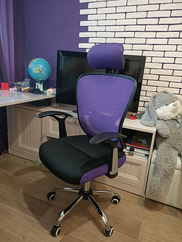 Компьютерное кресло Lody 1 фиолетовое / черное фото покупателя 19