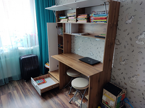 Письменный стол Лайт 03.243 дуб золотой (craft) / белый премиум фото покупателя 91