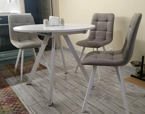 Стул на металлокаркасе Чилли светло-серый / белый каркас фото покупателя 706