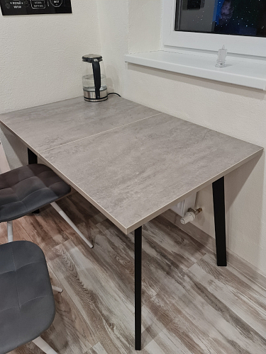 Стол Тринити Лофт 120 32 мм дуб галифакс табако / черный матовый фото покупателя 554