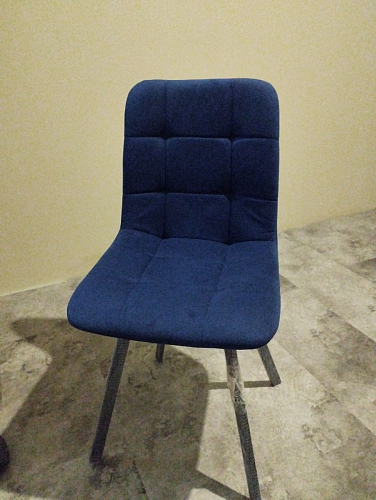 Стул на металлокаркасе Чилли синяя ткань / белый фото покупателя 45