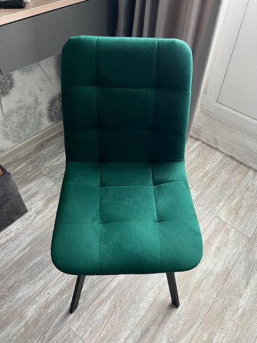 Стул на металлокаркасе Чилли К черный / зеленый фото покупателя 176