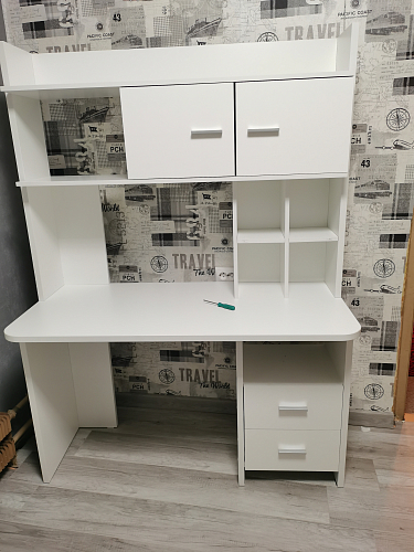 Письменный стол Беланта-Прям130Р+НКЛХ-130 КВ карамель / дуб венге фото покупателя 2