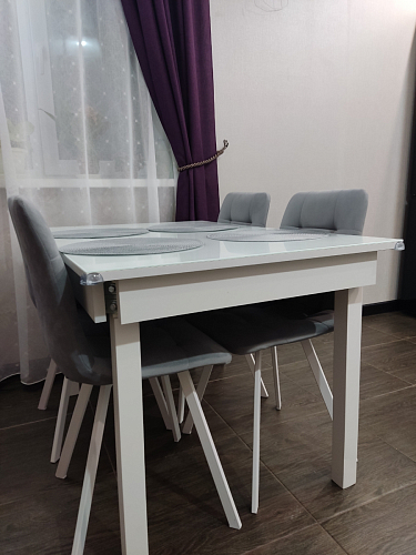 Стул на металлокаркасе Чилли синяя ткань / белый фото покупателя 900