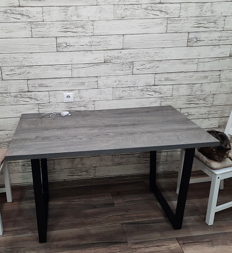 Стол Эльпатия 130 дуб велингтон / черный матовый фото покупателя 23