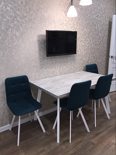 Стул на металлокаркасе Чилли черный / голубой фото покупателя 1459