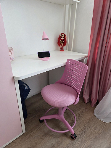 Компьютерное кресло Kiddy/Кидди розовое ткань (сетка) фото покупателя 15