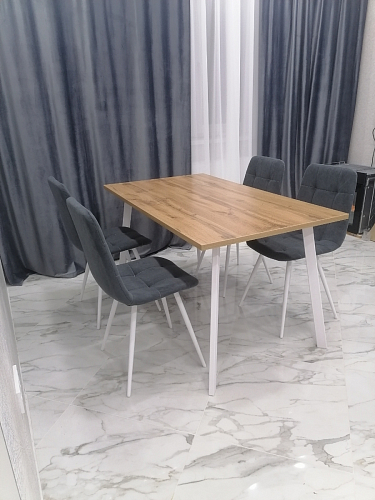 Стол Тринити Лофт 120 32 мм дуб галифакс табако / черный матовый фото покупателя 221