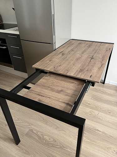 Стол Центавр 120(160)х70х75 файерстоун / черный матовый фото покупателя 71