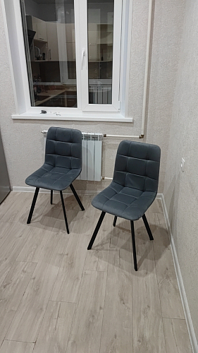 Стул на металлокаркасе Чилли К светло-серый велюр / черный каркас фото покупателя 992