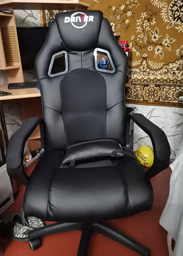 Компьютерное кресло Driver/Драйвер кожзам черный / ткань черный фото покупателя 151