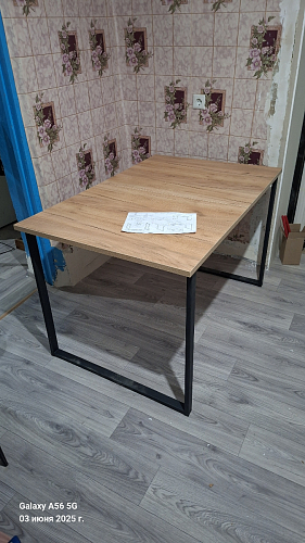 Стол Лота Лофт 140 25 мм черный матовый / бетон фото покупателя 774