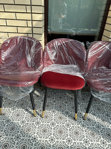 Стул на металлокаркасе Gabi 1 light blue / black / gold фото покупателя 669