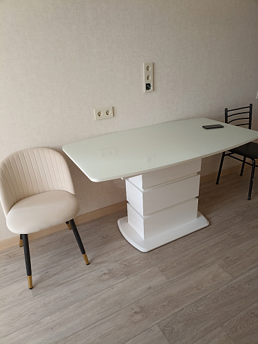 Стул на металлокаркасе Gabi 1 light blue / black / gold фото покупателя 741