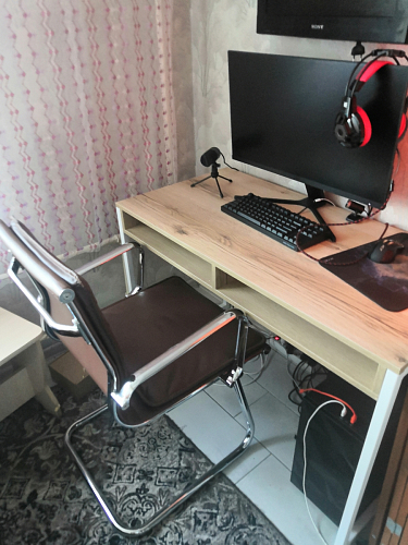 Письменный стол Леон Лофт дуб делано светлый / белый матовый фото покупателя 6