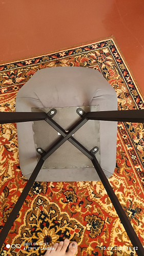 Стул на металлокаркасе Чилли К светло-серый велюр / черный каркас фото покупателя 659