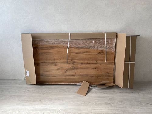 Стол Тринити Лофт 120 32 мм дуб галифакс табако / черный матовый фото покупателя 185