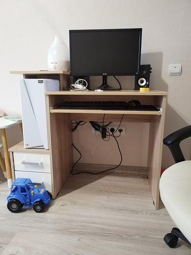 Компьютерный стол Джаз-24 левый дуб молочный фото покупателя 111