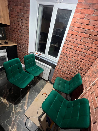 Стул на металлокаркасе Чилли синяя ткань / белый фото покупателя 414