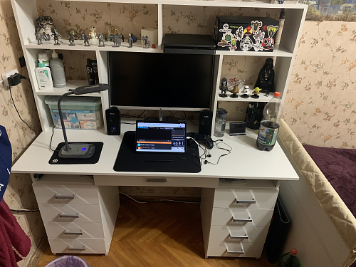 Письменный стол Лайт-9Я с надстройкой дуб молочный фото покупателя 1