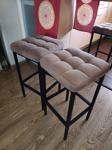 Барный стул Лофт ткань канди грей / черный матовый фото покупателя 180