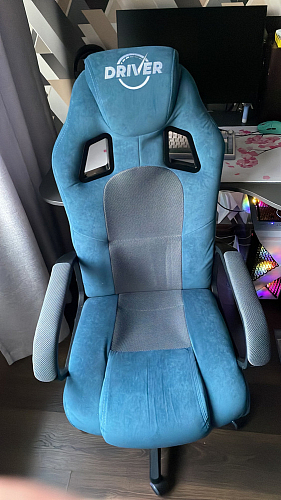 Компьютерное кресло Driver/Драйвер кожзам черный / ткань черный фото покупателя 88