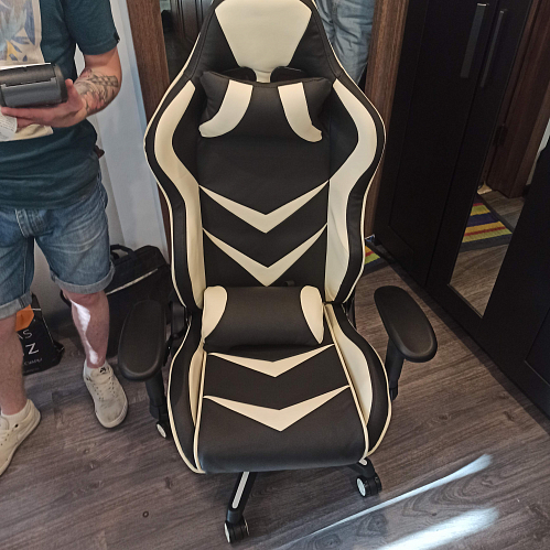 Компьютерное кресло Racer черное / голубое фото покупателя 123