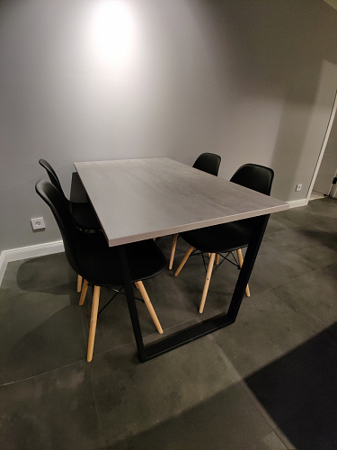 Стол Лота Лофт 140 25 мм черный матовый / бетон фото покупателя 369