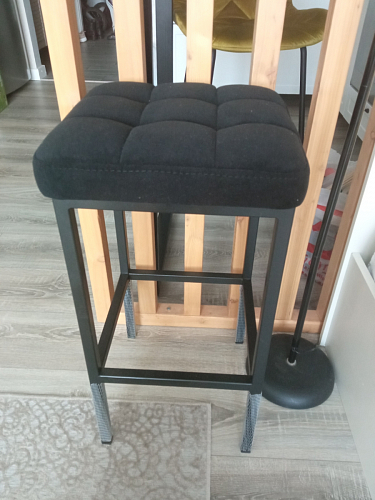 Барный стул Лофт микровелюр катания блэк / черный матовый фото покупателя 199