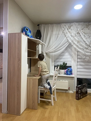 Компьютерный стол Комфорт 12.95 N дуб сонома / сатин фото покупателя 15