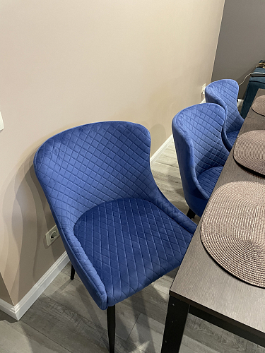 Стул на металлокаркасе Teo dark blue / black фото покупателя 3